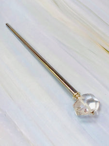 Faceted Rock Crystal hair stick, gemstone hair sticks, Rock Crystal hair pin, shawl pin