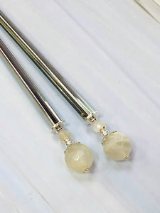 Faceted Moonstone Gemstone Hair Sticks, silver Moonstone Hair Pin, shawl pin, sweater pin,