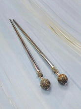 Load image into Gallery viewer, Fossilized Coral Petoskey Stone Gemstone Hair Sticks, Hair Pins, hairsticks, shawl pins, sweater pins