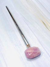Load image into Gallery viewer, Genuine Kunzite Gemstone Hair Stick, Kunzite silver Gemstone Shawl Pin
