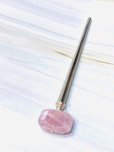 Load image into Gallery viewer, Genuine Kunzite Gemstone Hair Stick, Kunzite silver Gemstone Shawl Pin