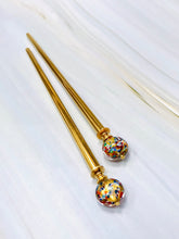 Load image into Gallery viewer, Klimpt 24k gold Art Glass hair stick, Venetian Art Glass hair stick, shawl pin