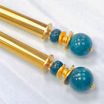Apatite Gold Gemstone Hair Sticks, Gemstone Hair Pins