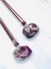 Load image into Gallery viewer, Faceted Tourmaline Gemstone Hair Sticks, Tourmaline Gemstone Hair Pin, shawl pin, sweater pin,