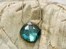 Load image into Gallery viewer, Faceted Labradorite Solitaire Necklace