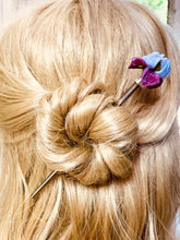 Load image into Gallery viewer, Elegant Pink Art Glass Iris Flower Luxury Hair Stick, Shawl Pin