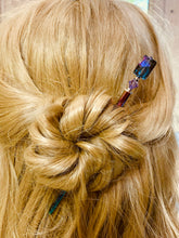 Load image into Gallery viewer, Dichroic Art Glass hair stick, unique hair stick