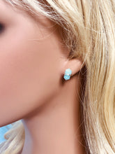 Load image into Gallery viewer, Amazonite Crystal Post Earrings, dainty Amazonite stud earrings, artisan Amazonite earrings