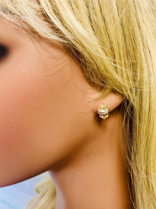 Citrine Crystal Post Earrings, dainty Citrinestud earrings, artisan Citrine earrings