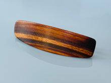 Load image into Gallery viewer, Hair Clip For women  with long hair Medium Tigerwood Wooden Barrette, brown wood barrette