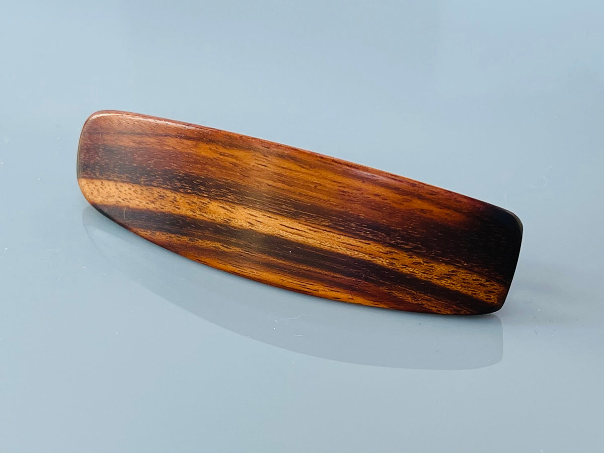 Hair Clip Medium Tigerwood Wooden Barrette for women – Blue Heron