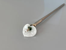 Load image into Gallery viewer, Calla Lily Art Glass Hair Stick, shawl pin, sweater pin, hair fork, hair pin