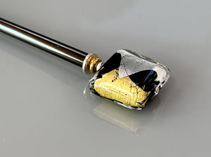 Sterling Silver and 24k Gold Elegant hair stick, luxury hair stick Modern hair stick