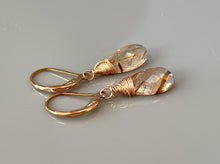 Load image into Gallery viewer, Rose Gold Rutilated Quartz earrings, Gold Rutilated Quartz Lever back Earrings