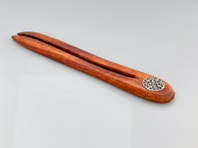 Load image into Gallery viewer, Celtic Hair pin, Curly Koa wood hair pin, wooden hairpin, Celtic shawl pin, sweater pin,