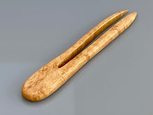 Load image into Gallery viewer, Birdseye Maple wood hair pin, wooden hair pin, hair fork, hair pick, shawl pin