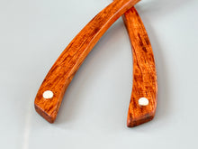 Load image into Gallery viewer, Bubinga Rosewood and Rose Quartz gemstone wood hair sticks, silver wooden hair sticks