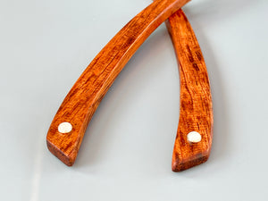 Bubinga Rosewood and Rose Quartz gemstone wood hair sticks, silver wooden hair sticks