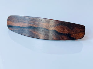 Zirocote dark wood barrette, XL wood hair clip for thick hair barrette