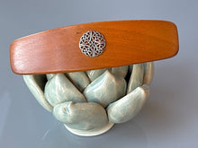 Load image into Gallery viewer, Large Cherry Celtic barrette wood barrette Sterling Silver barrette, Celtic hair clip