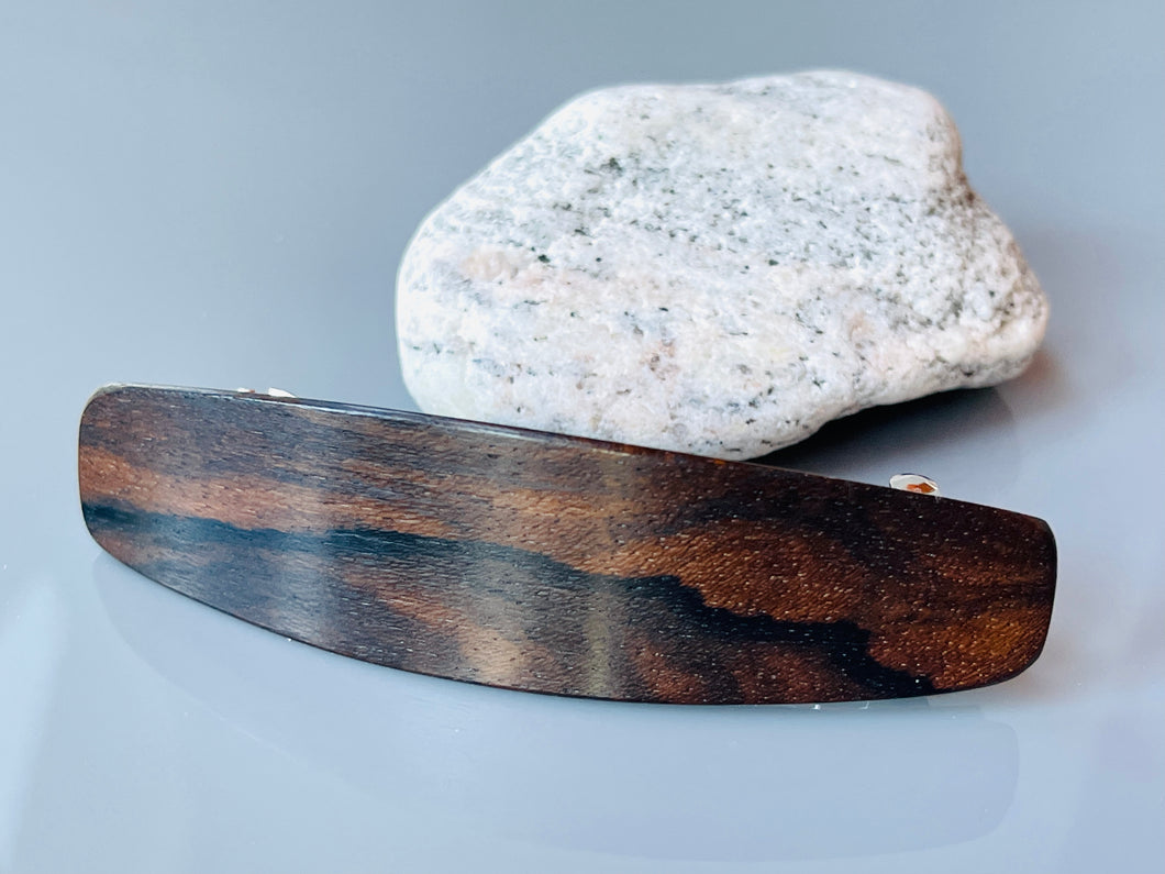 Large Zirocote wood barrette, wood hair clip, wooden barrette, wood barrette