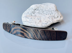 Large Wenge wooden barrette, wood hair clip, black wood barrette