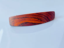 Load image into Gallery viewer, XL Cocobolo Rosewood wood barrette, dark wood hair clip, wooden barrette, thick hair barrette, thick hair clip