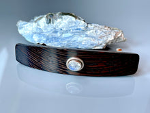 Load image into Gallery viewer, Medium Moonstone Sterling Silver barrette, Wenge Luxury Barrette Elegant Hair Clip