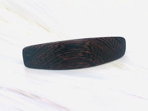 Large Wenge wood barrette, wood hair clip, wooden barrette