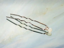 Load image into Gallery viewer, Moonstone Silver Gemstone Hair Pin, Luxury Hair Pin, silver metal hair pin