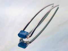 Genuine Kyanite Gemstone Hair Pin, Luxury Hair Pin, Kyanite Hair Fork, Wedding hair stick