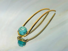 Load image into Gallery viewer, Turquoise Gemstone Hair Pin, Luxury Hair Pin, Turquoise Hair Fork, Turquoise hair stick