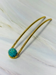 Turquoise Gemstone Hair Pin, Luxury Hair Pin, Turquoise Hair Fork, Turquoise hair stick