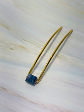 Load image into Gallery viewer, Genuine Kyanite Gemstone Hair Pin, Luxury Hair Pin, Kyanite Hair Fork, Wedding hair stick