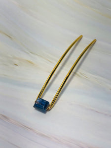Genuine Kyanite Gemstone Hair Pin, Luxury Hair Pin, Kyanite Hair Fork, Wedding hair stick