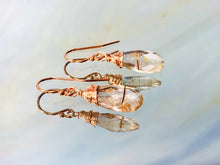 Load image into Gallery viewer, Rose Gold Rutilated Quartz earrings, Gold Rutilated Quartz Lever back Earrings