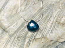 Load image into Gallery viewer, Moss Kyanite Teardrop Solitaire Necklace, Silver Moss Kyanite Dainty Necklace