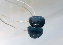 Load image into Gallery viewer, Moss Kyanite Teardrop Solitaire Necklace, Silver Moss Kyanite Dainty Necklace