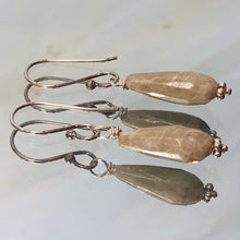 Load image into Gallery viewer, Handmade Petoskey Stone Dangle Earrings artisan Petoskey Stone Earrings