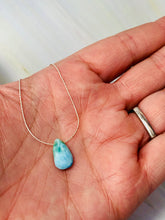 Load image into Gallery viewer, Faceted Larimar Solitaire Necklace, Silver Larimar Necklace