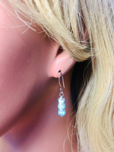 Silver Larimar Earrings, Silver Larimar dangle earrings