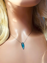 Load image into Gallery viewer, Blue Topaz Quartz Solitaire Necklace, Silver Blue Topaz Necklace