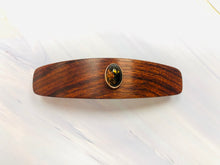 Load image into Gallery viewer, Large Poisonwood Sterling Silver Baltic Amber barrette, Amber Luxury Barrette Elegant Hair Clip