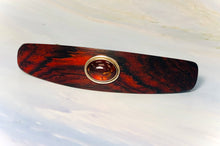 Load image into Gallery viewer, Large Genuine Baltic Amber barrette, Cocobolo Rosewood Gemstone Barrette