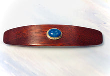Load image into Gallery viewer, XL Genuine Lapis Gemstone barrette, Bloodwood Wooden Hair Clip