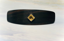 Load image into Gallery viewer, Small Ebony Citrine Silver barrette, Gemstone Barrette Gemstone Hair Clip