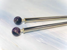 Load image into Gallery viewer, Amethyst Gemstone Hair Sticks, Elegant Hair Sticks, Gemstone Hair pins