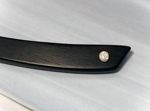 Ebony and Genuine Opal hair stick, silver opal gemstone luxury hair stick