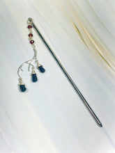 Load image into Gallery viewer, The Huntress Garnet Antler Hair Stick silver Gemstone Kanzashi Hair Pin