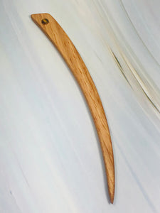 Hickory and Tigers Eye gemstone hair stick, wood hair stick